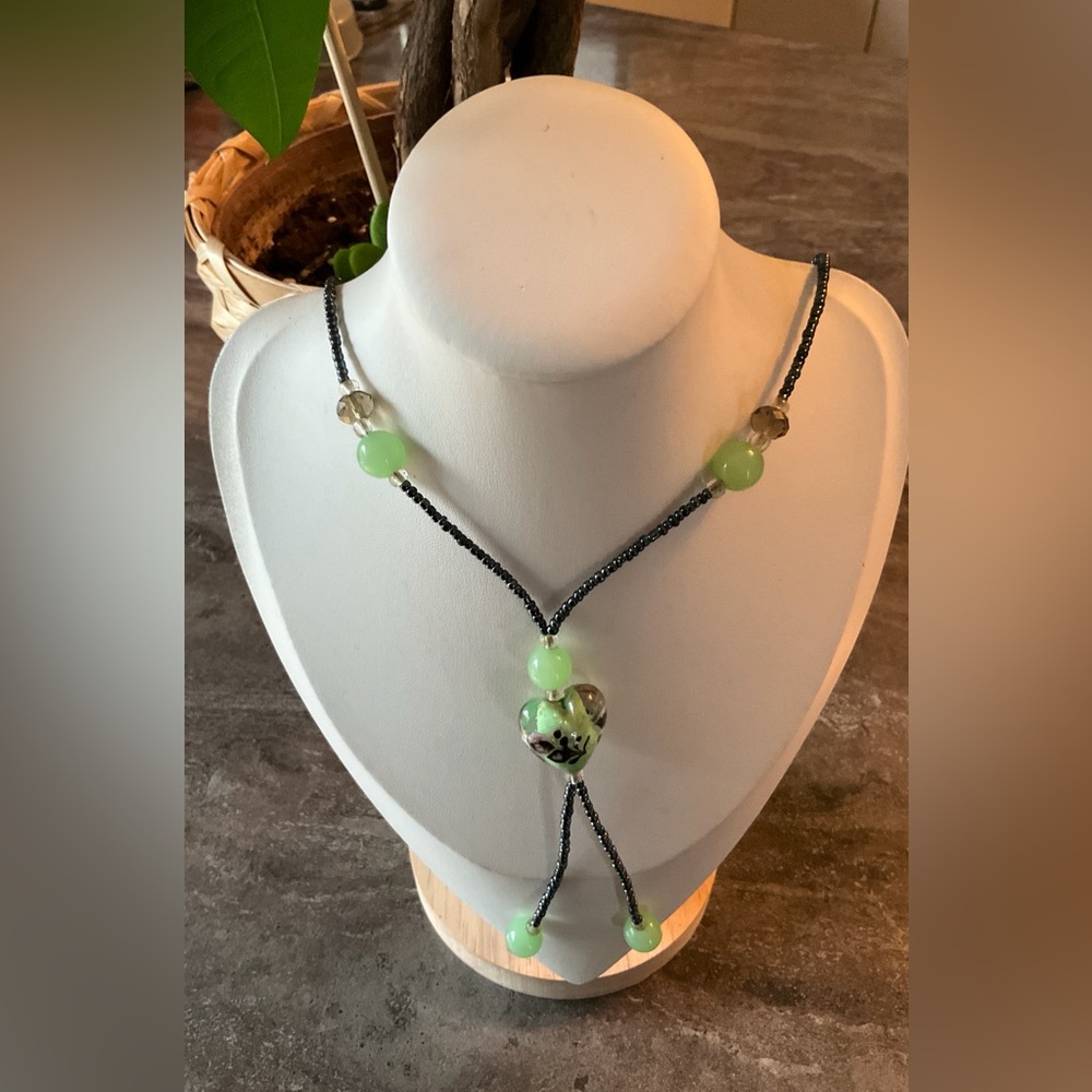 Elegant Crystal Jade Beaded Necklace